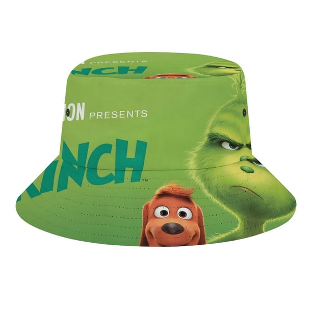 El Grinch Sombrero bucket para adultos, gorra de protección solar, sombrero de pescador plegable para viajes al aire libre, pesca y actividades de verano