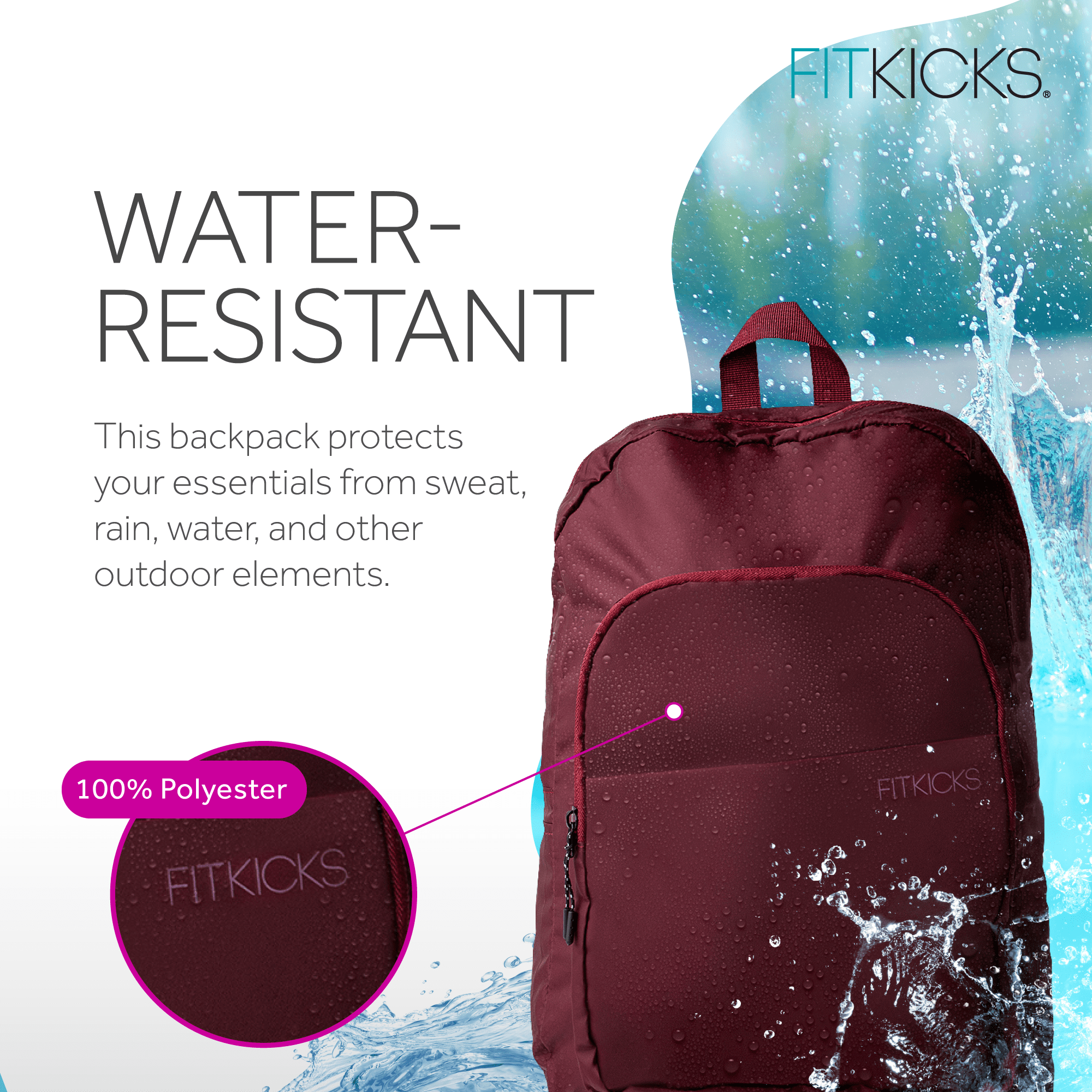Fitkicks Hideaway Packable Duffle Bag Blue