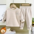 thumbnail image 2 of Hessimy Unisex Toddler Spring Summer 3M-12Y Solid 2Pcs Soft Everyday Sleepwear Pajamas, Unisex Comfort, 3M-12Y(Beige,4-5 Years), 2 of 4