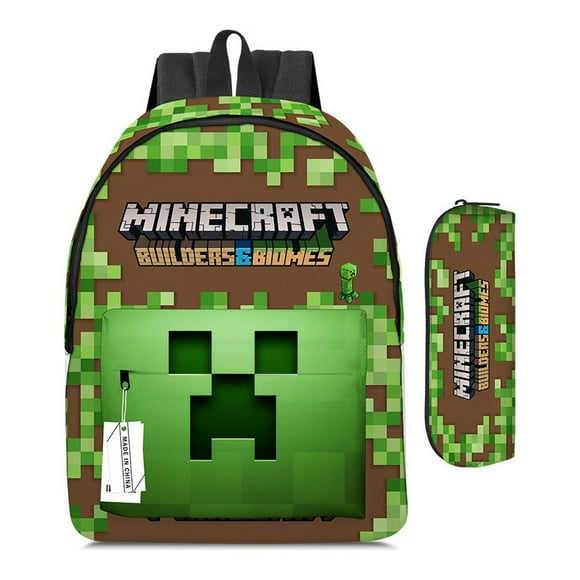 Mochila para estudiantes Minecraft My World, juego de 2 piezas, 40 x 30 x 17 cm