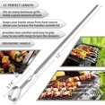 thumbnail image 4 of 10 Uds. De brochetas planas de Metal para barbacoa, brochetas para barbacoa de 16 "/41cm, palitos de acero inoxidable, juego de brochetas para asar reutilizables anchas Fokelyi HMHZ450, 4 of 8