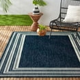 thumbnail image 2 of Nicole Miller New York Patio Country Layla Modern Border Indoor/Outdoor Area Rug, Navy Blue/Ivory , 5'2"x7'2", 2 of 9