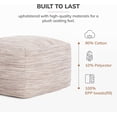 thumbnail image 4 of YANTONG Pouf Ottoman Foot Rest, Handmade Ottoman Pouf, Comfortable Foot Stool, Decorative Floor Seating for Living Room Decor, Bedroom & Home Décor Accent - Joya Taupe, 4 of 5