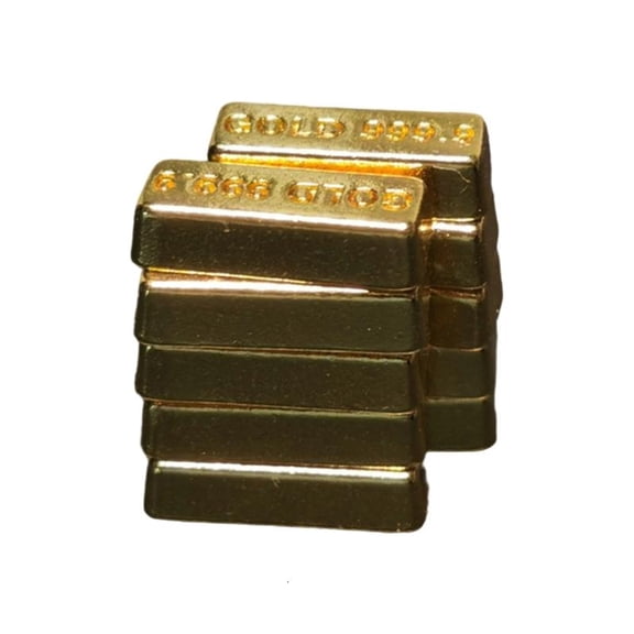 Realistic Mini Gold Bar 10Pcs for Model Train Scene and Dioramas