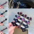thumbnail image 2 of 8 Pcs Four-Leaf Clover Chopped Hairpin Duckbill Clip Clover Rhinestone Hair Clip, Braided Hair Clip with Rhinestones for Women (8Pcs), 2 of 5