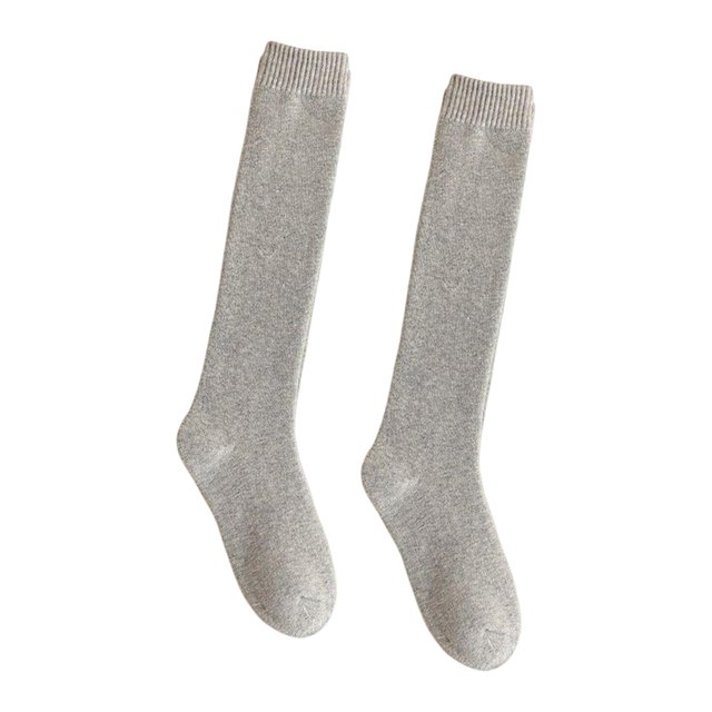 Calcetines informales hasta mujer, calentadores de piernas, medi pantorril, calcetines gruesos suaves de tubo alto de ta 35cm BLESIY Calcetines largos hasta la rodilla