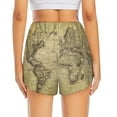 thumbnail image 4 of Vsdgher Vintage World Map Print Women's Running Double Layer Shorts High Waisted with Pockets Elastic Yoga Workout Athletic Gym Sports, 4 of 8