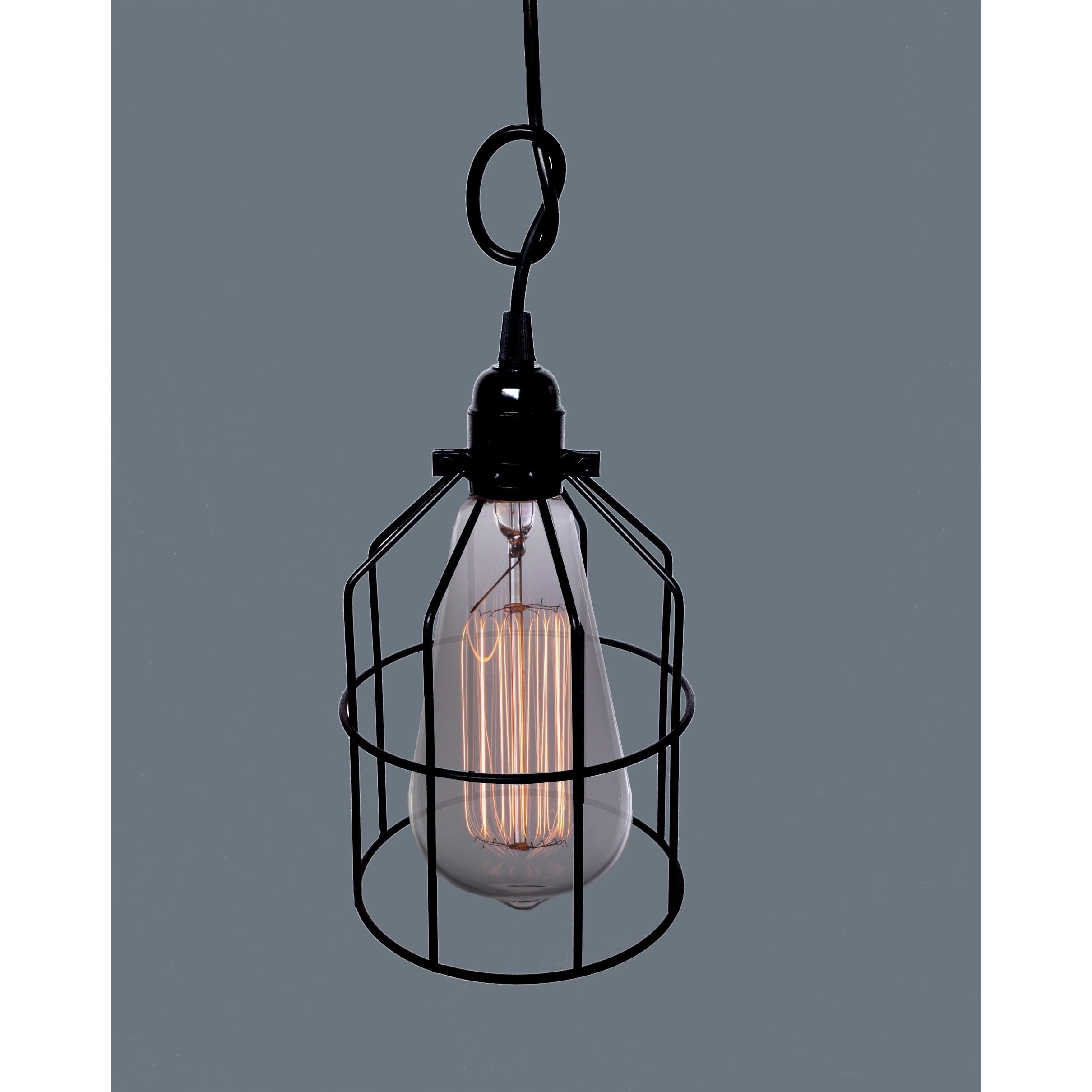 Presley 1-light Black Adjustable Height 6-inch Edison Pendant with Bulb