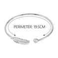 thumbnail image 2 of Pulsera de plata de ley 925 para mujer, brazalete con apertura de diseño de hoja, regalo, accesorios de joyería de moda para mujeres y niñas, 2 of 5