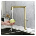 thumbnail image 2 of Brushed Gold Kitchen Sink Faucet Deck Mount Rotatable Water Mixer Tap, Stainless Steel Brushed Kitchen Faucet ,Versatile Features, 2 of 7