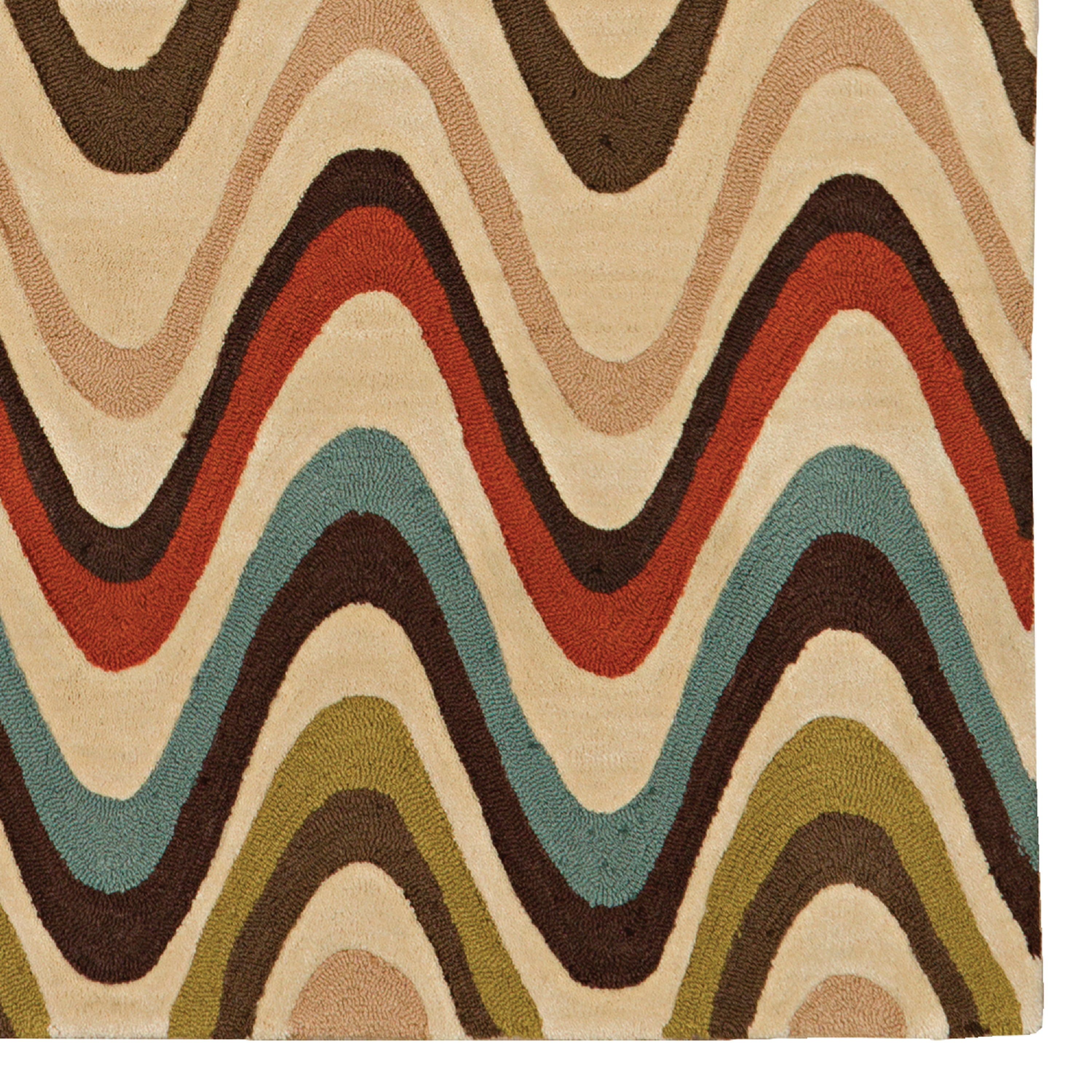 Trio Mouzi Sand Area Rug 5x7 Transitional Contemporary Design