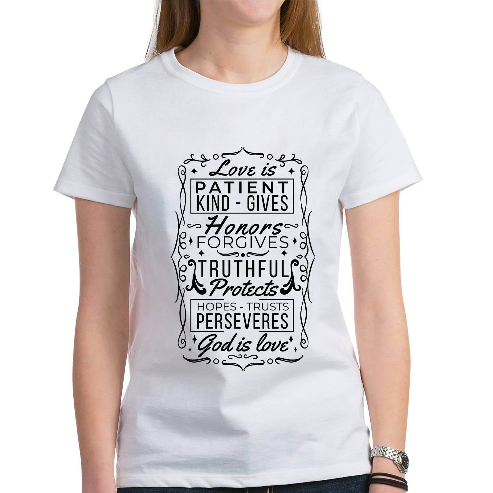 Women's Tshirt Religious Love Quote Shirt Fashion Comfortable Top