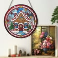 thumbnail image 5 of Gingerbread House Stained Glass Suncatcher, Gingerbread House Glass Suncatchers for Windows For Merry Christmas, 5 of 7