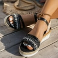 thumbnail image 2 of Mostsola Bohemian Sandals for Women 2025 Open Toe Braided Espadrilles Slingback Wedge Sandals, 2 of 9