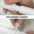 thumbnail image 6 of G128 Combo Pack: 6 Ft Tangle Free Aluminum Spinning Flagpole (White) & Kiribati I-Kiribati Flag 3x5 Ft, LiteWeave Pro Series Printed 150D Polyester | Pole with Flag Included, 6 of 9