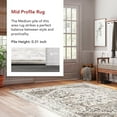 thumbnail image 4 of nuLOOM Oliveira Floral Medallion Fringe Area Rug, 2' x 6', Runner, Oliveira Beige, 4 of 9