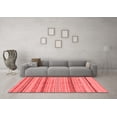 thumbnail image 3 of Ahgly Company Machine Washable Indoor Round Abstract Red Modern Area Rugs, 8' Round, 3 of 4