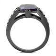 thumbnail image 3 of Womens Light Black Ring Anillo Para Mujer Stainless Steel Ring with Precious Stone Amethyst Crystal in Amethyst Corinne, 3 of 4