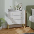 thumbnail image 2 of HOMCOM Commode à 3 Tiroirs, Commode avec Pattes en Bois, Blanc, 2 of 10