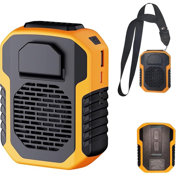 Ventilador con clip para cinturón recargable de 3 velocidades con puerto USB para trabajos al aire libre, granja, senderismo, camping Ventilador portátil con clip para cintura de 6000 mah, ventilador