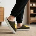 thumbnail image 4 of Smile Face Slippers for Women and Men Retro Comfy PU Leather Slip-On House Shoes with Memory Foam Warm Soft Flat Slides for Indoor & Outdoor, 4 of 5
