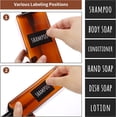 thumbnail image 2 of shiyou-Shampoo Bottles, 3pcs 500ml Refillable Pump Dispenser with Labels, 16.9oz Empty Reusable Plastic Press Bathroom Hotel Shower Containers for Shampoo Conditioner Body Soap Hand Soap Gel Amber, 2 of 4