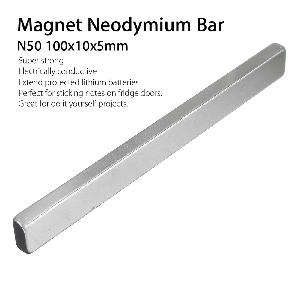 N50 Super Strong Long Block Bar Fridge Magnet 50x10x5mm Rare Earth Neodymium 