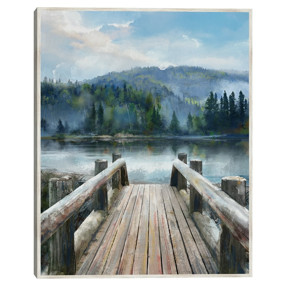 Mountain Lake by Studio Arts Framed Canvas Art Print