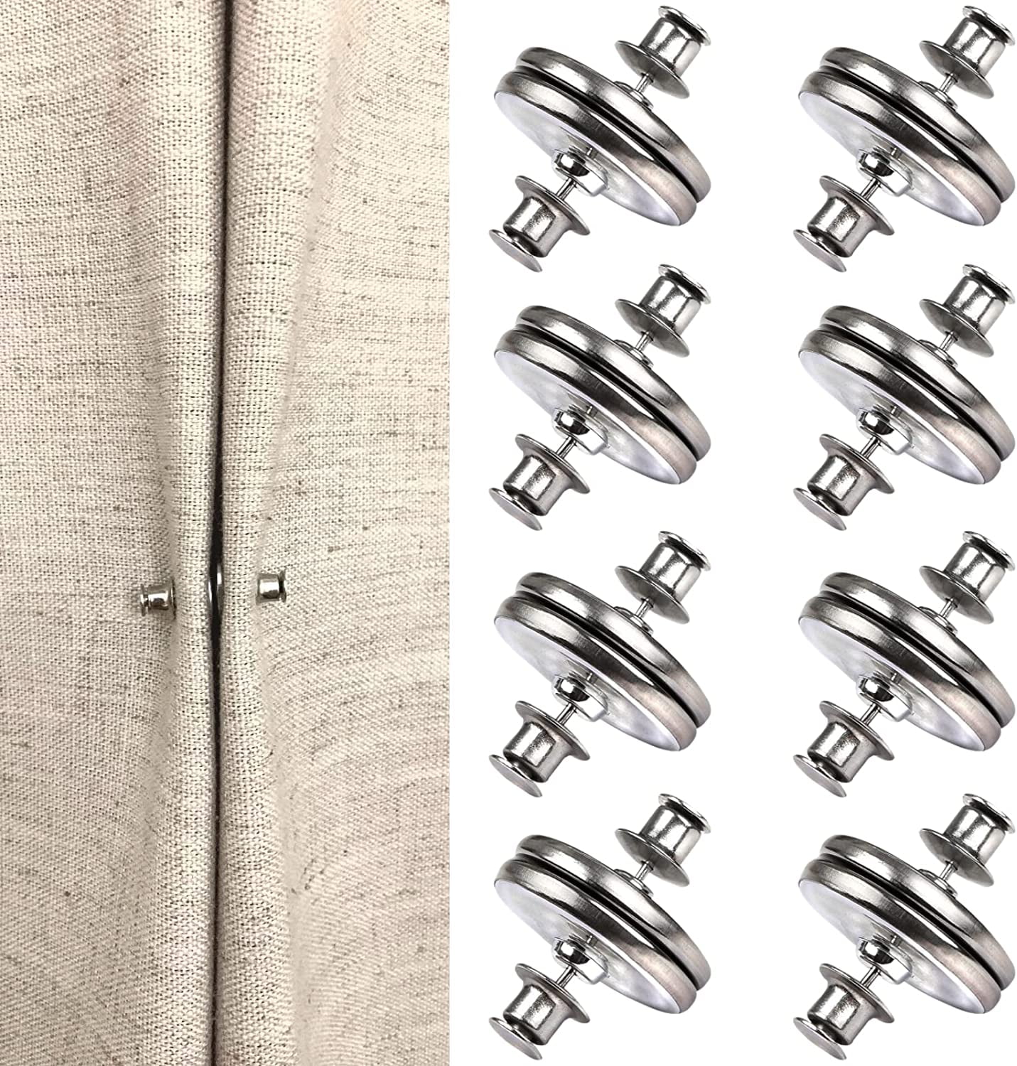 8 Pairs Curtain Closure with Tack Curtain Weights