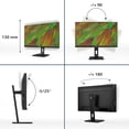 thumbnail image 4 of Restored Philips 27B1U3900-27 inch Ultra HD Monitor, Height Adjustable, Speakers, Adaptive Sync (3840x2160, 60 Hz, 2X HDMI 2.0, 1x DisplayPort 1.4, 1x USB-C (90 W PD), RJ45, USB Hub) Black (Refurbished), 4 of 5
