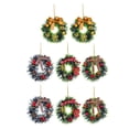 thumbnail image 6 of mini wreath 8Pcs Christmas Garland Mini Wreath Christmas Garland Wreath Pendants for Decor Random Style(4.72X4.72X0.39Inch), 6 of 11