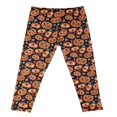 thumbnail image 3 of Halloween Pumpkin Print Girls Leggings Color Block Anti-Mosquito Trousers, 3 of 6
