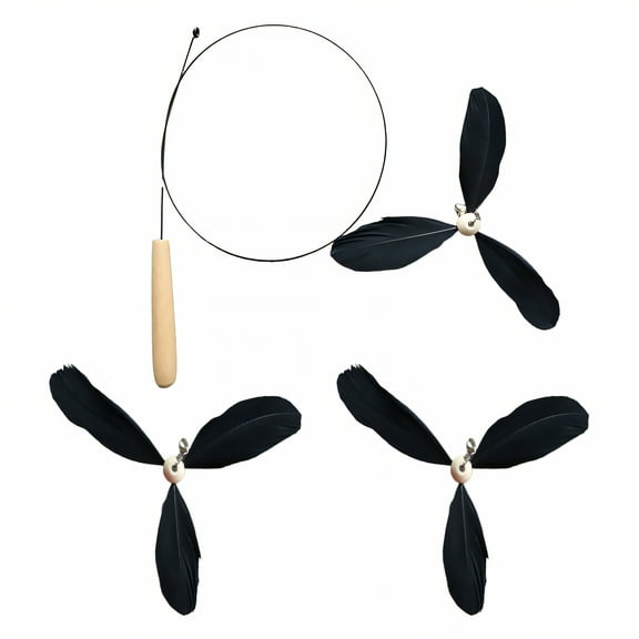 BESTSKY 4Pcs Kitten Toys,Windmill Cat Enrichment Toys for Indoor Cats,Visual Cat Wand Toy,Style2