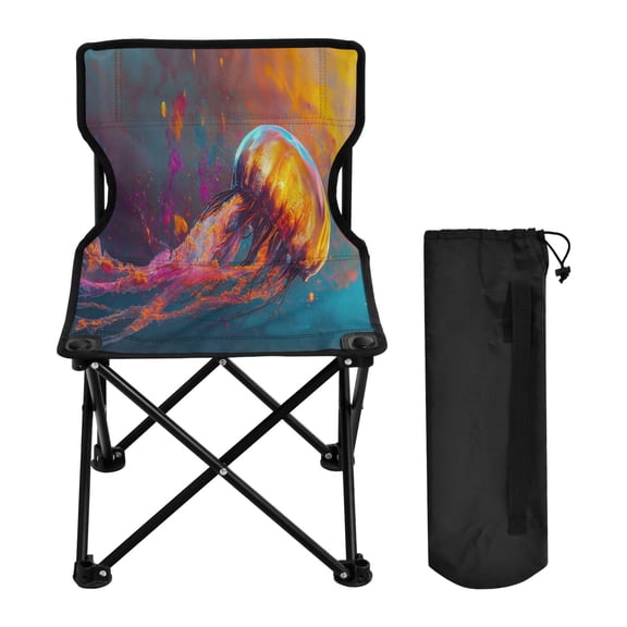 YAZAOO Camping Chairs Modern Colorful Jellyfish Art Pattern Folding chair