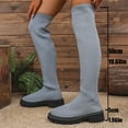 thumbnail image 6 of Lovzfmll Knee High Boots Women, Over The Knee Sock Boots Stretch Chunky Heel, Chunky Mid Heel Round Toe Chelsea Boots Casual Fall Gray Boots, 6 of 8