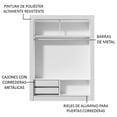 thumbnail image 4 of Ropero Closet Madesa Dallas 2 Puertas Corredizas con Espejo 2 Cajones, 4 of 6