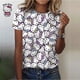 thumbnail image 3 of Ropa informal cómoda para mujer, camiseta negra para niña, camiseta informal con estampado de dibujos animados de Hello Kitty Kawaii, 3 of 5