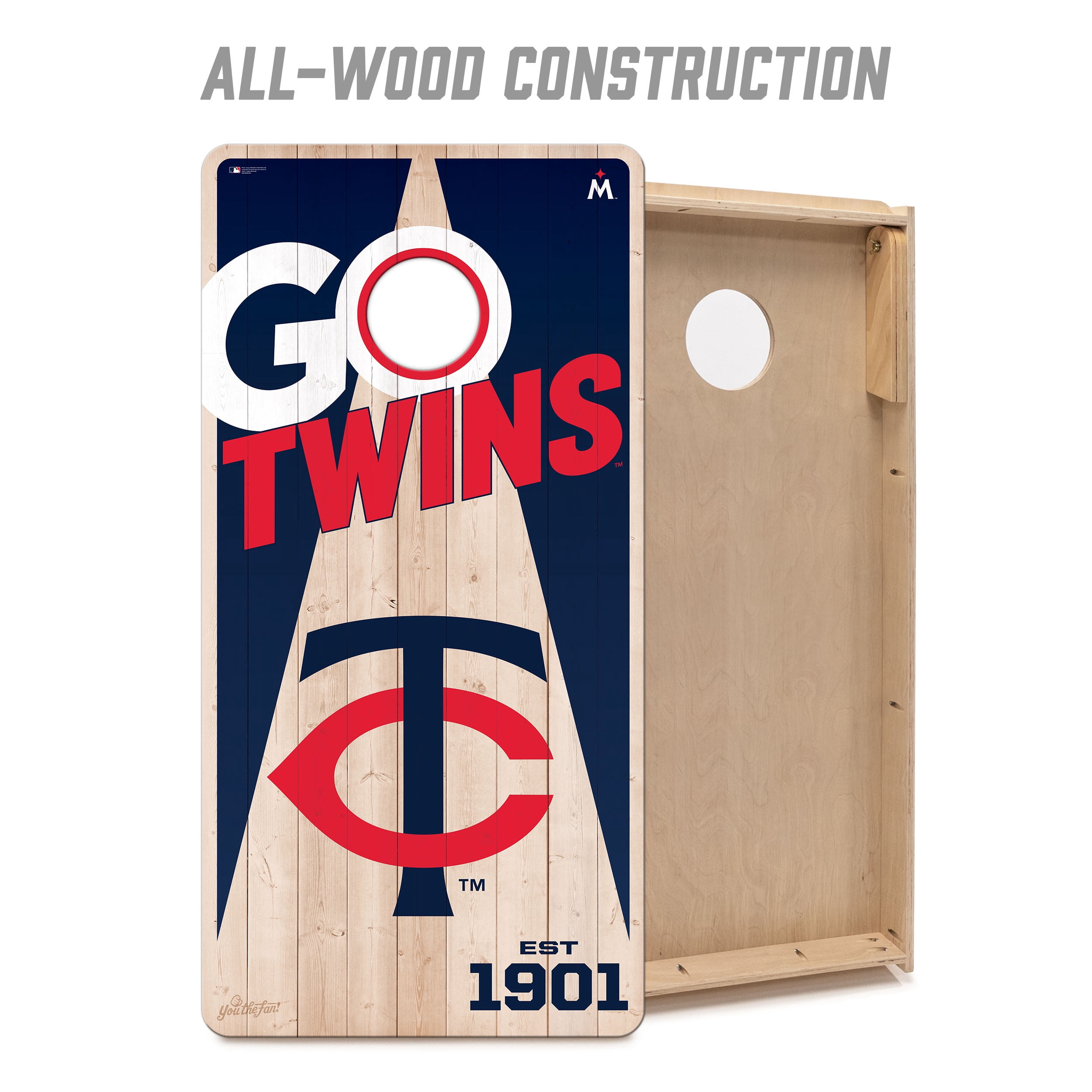 YouTheFan MLB Minnesota Twins 2' x 4' Cornhole Game No Bags