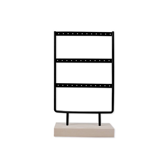 Soporte de exhibición de de pendientes para el hogar, soporte de joyería para sala de estar y dormitorio, organizador de exposiciones Ropa, zapatos y accesorios Miscelánea 36 hoyos negro Jumpingount AP015755-04