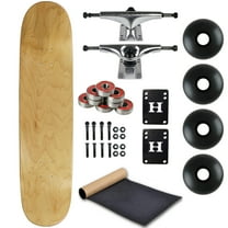 Blank Skateboard Complete 8.0" Natural with Silver Trucks and Black Wheels