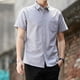 thumbnail image 2 of Camisas de vestir sencillas para oficina, camisas formales, blusas para hombre, ropa de negocios de manga corta, ropa fresca con mangas, blusas asiáticas de algodón SI para hombre, 2 of 5