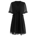 thumbnail image 4 of Vestido Recto De Manga Corta, Suelto, De Gasa De Alta Densidad, Con Volantes, Informal, Fluido, Para Fiestas, Compras En La Playa Ccdes Otros, 4 of 6