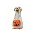 thumbnail image 2 of Cadancy Halloween Decor Ghost Dog Statue Holding Pumpkin Basket Figurine for Tabletop Mantle Shelf Home Living Room Bedroom Fall Holiday Gift Party Decor, 2 of 7