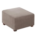 thumbnail image 1 of Flamingo P Housse Extensible pour Ottoman Carrée Housse de Protection pour Meubles Protecteur de Tabouret de Rangement Pliant Housse Douce avec Fond Élastique - Taupe, 1 of 4