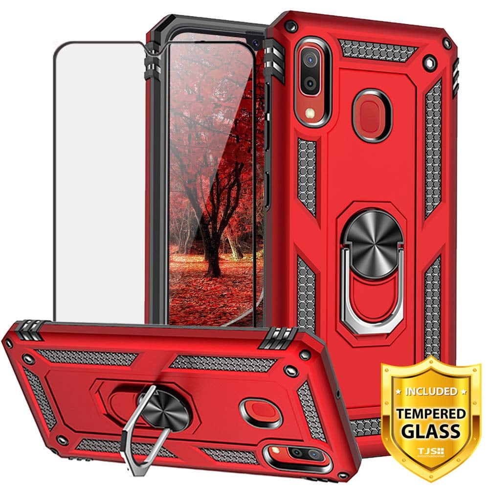 Tjs Case Compatible For Samsung Galaxy A20a30 2019 Full Coverage Tempered Glass Screen