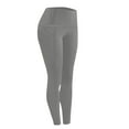thumbnail image 5 of Fanxing Women's Fleece Lined Yoga Leggings with Two Side Pockets High Waist Stretch Sports Legging Pants Gray M, 5 of 8