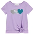 thumbnail image 4 of BTween 4-Pack Girls' Tops, Tees & Blouses - Short Sleeve Tshirts, Ruffle Top, Off Shoulder Shirt, Floral/Heart/10-12, 4 of 5