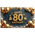 thumbnail image 3 of Golden Theme Happy Birthday Banner Decorative Elements 80th Birthday Party Backdrop for Milestone Celebration Event Decoration Indoor Party, 3 of 8