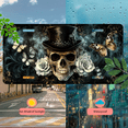 thumbnail image 5 of 1 Pcs 2D Flat License Plate Covers & Frames, Skull with Top Hat For Decorative Front, Waterproof For Decoration Aluminum License Plate Covers & Frames Cover For Men Women, 12" X 6", 5 of 7