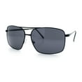 thumbnail image 5 of Mens Classic Iconic Rectangle Metal Rim Officer Agent Spring Hinge Sunglasses All Black, 5 of 8